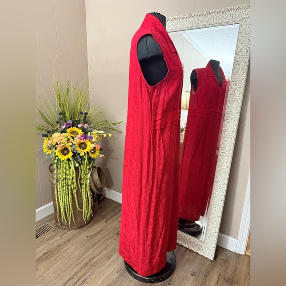 VTG Melissa Harper Textured Sleeveless Button Down Maxi Dress - Picture 7 of 9